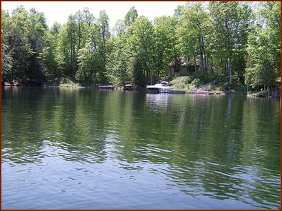 Subject property, 250+feet of shoreline, very private & natural