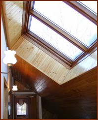 Triple skylite over the loft/balcony and Great Room.